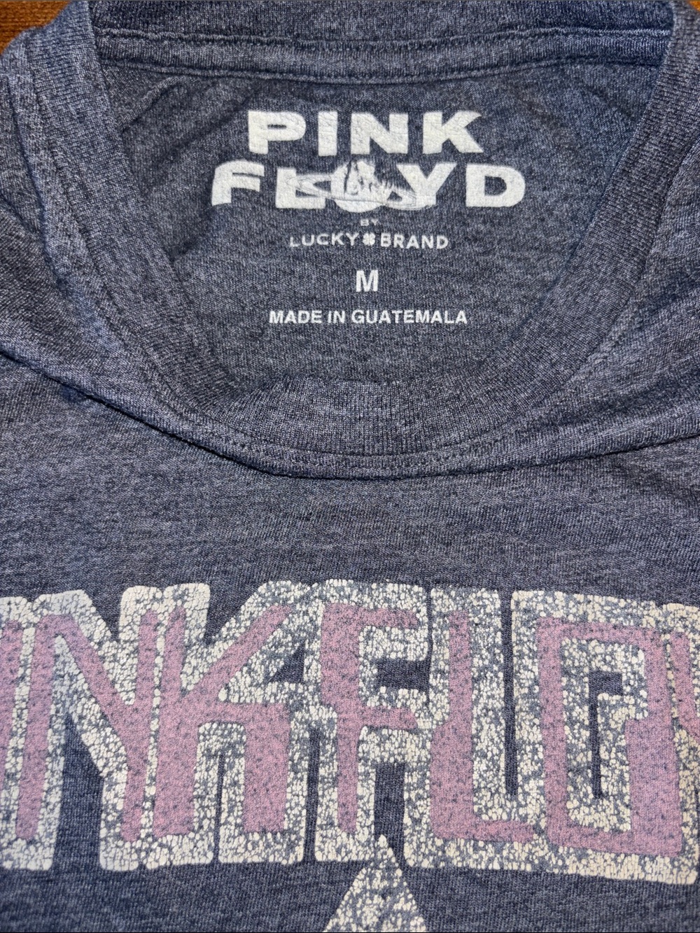 Lucky Brand Pink Floyd Charcoal Graphic Tee Rainbow Prism Medium M - Picture 6 of 9